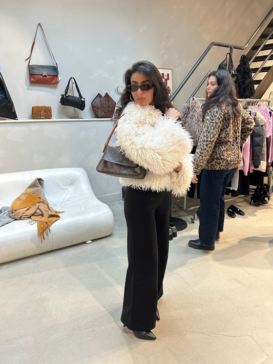 Furry Jacket White - Curated By UME