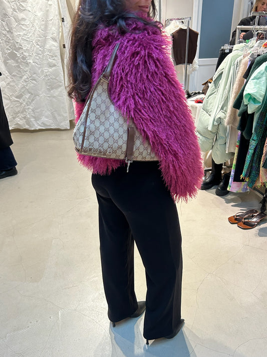 Furry Jacket Dark Pink - Curated By UME