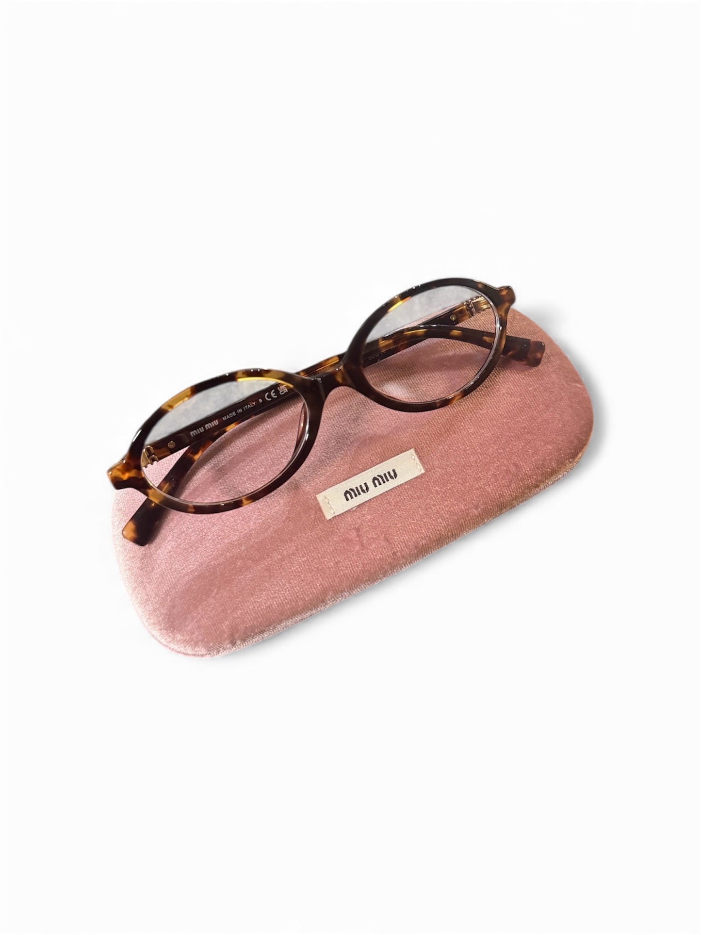 Miu Miu Oval Glasses Brown