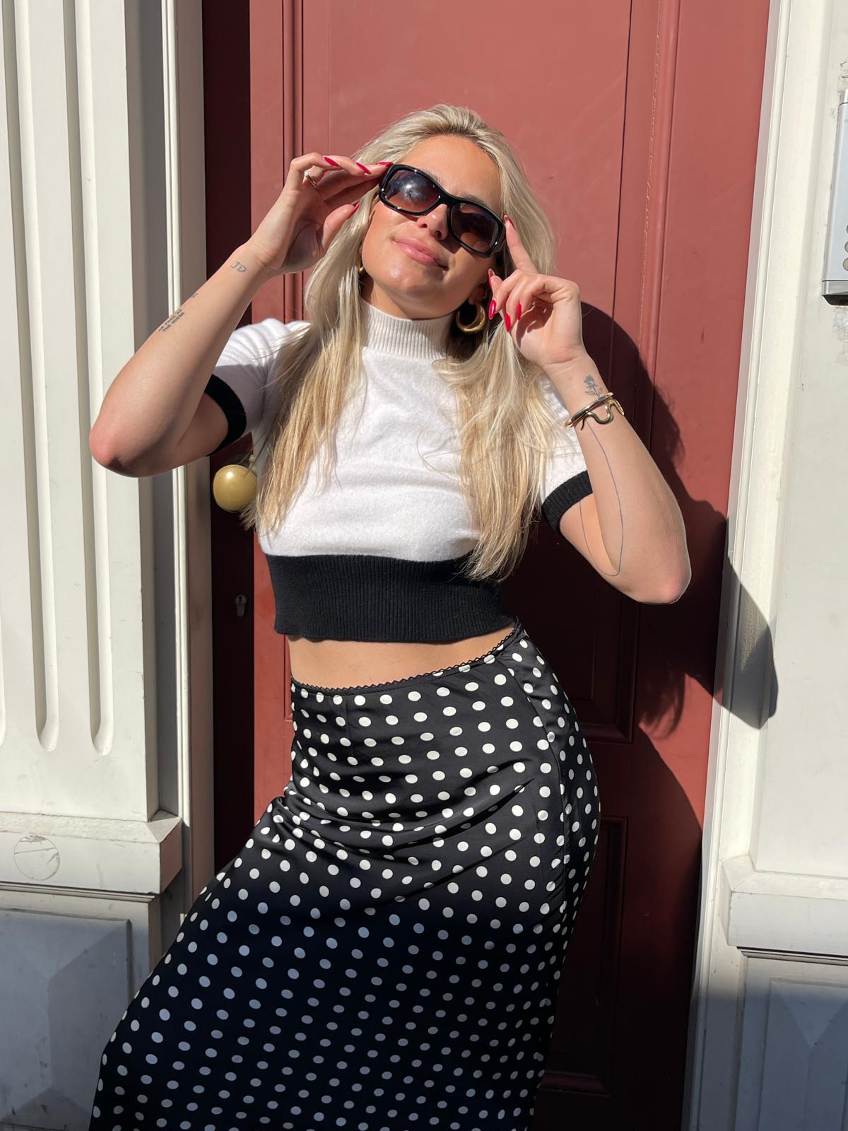 Black Polka dot skirt  - Curated by UME