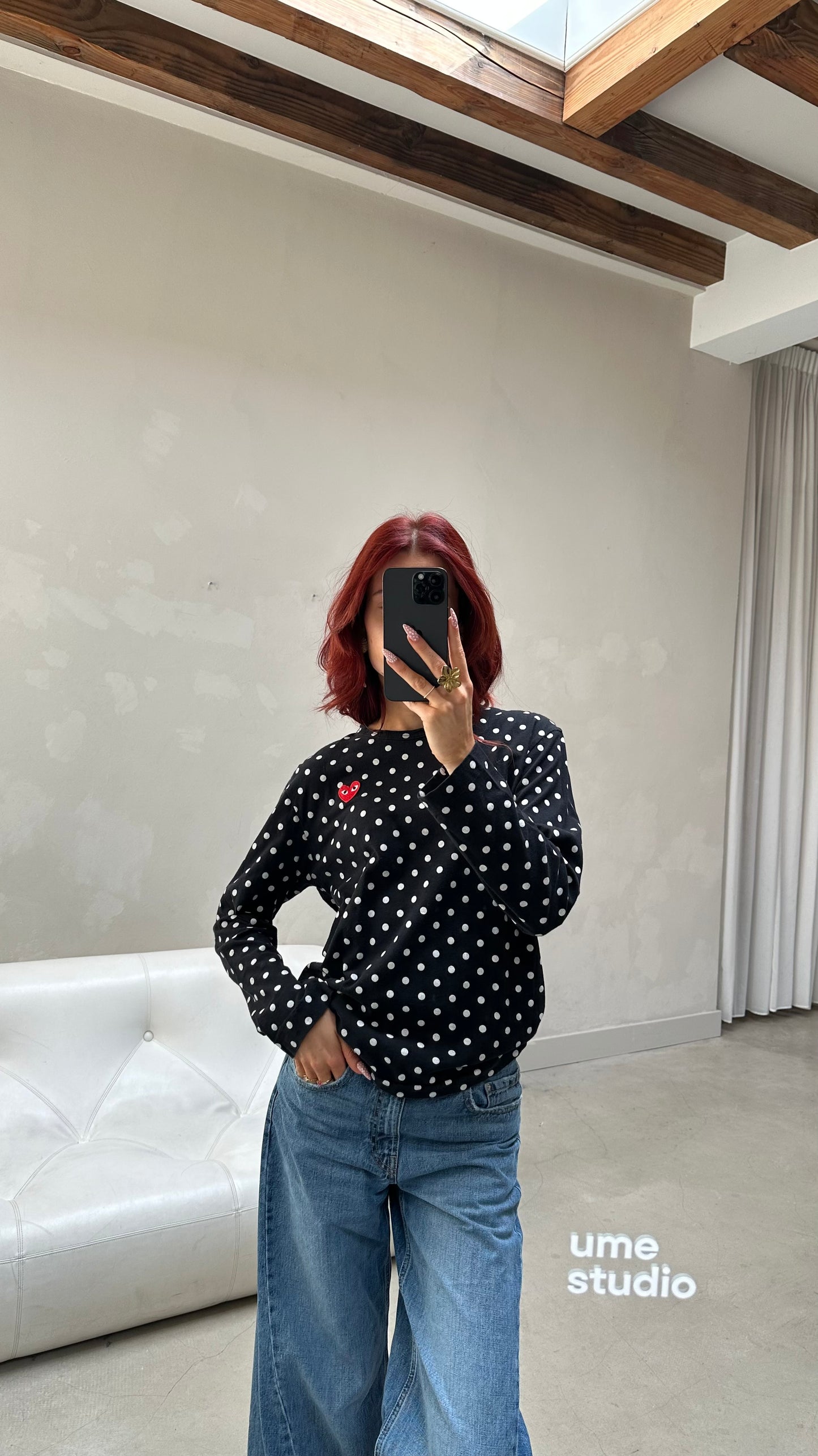 Play comme des garcons polka dot - long sleeve