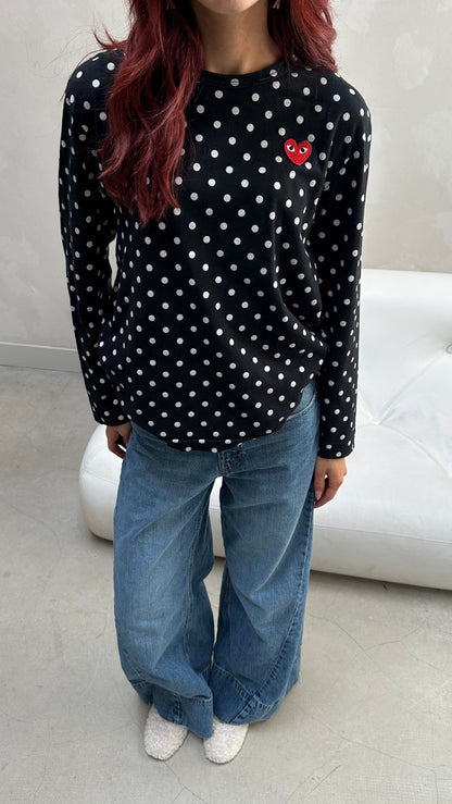 Play comme des garcons polka dot - long sleeve