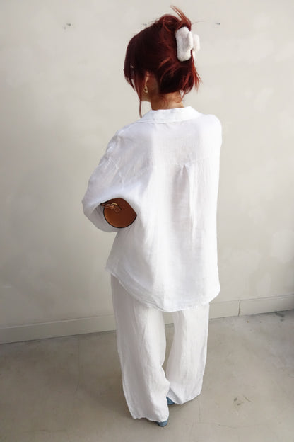 White linen blouse - Curated by UME