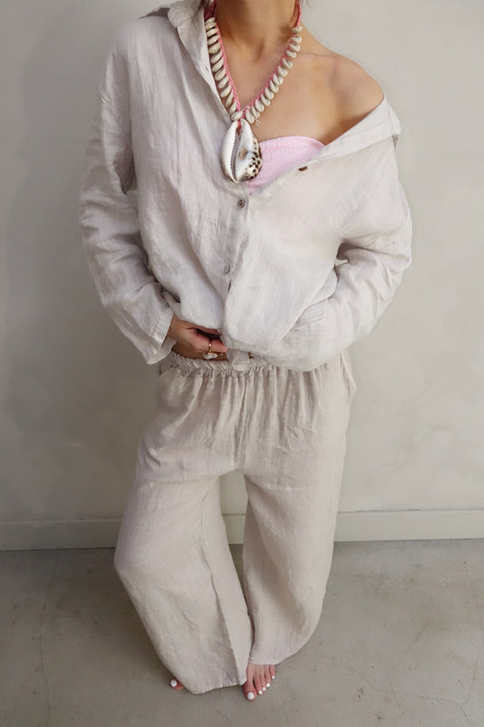 Sand linen pants - Curated by UME