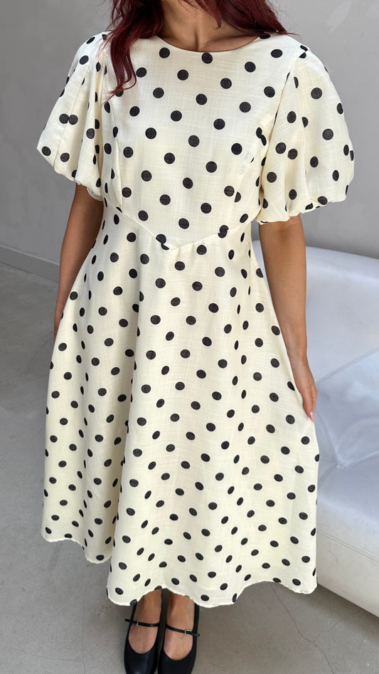 Polka dot dress yellow - Curated by UME