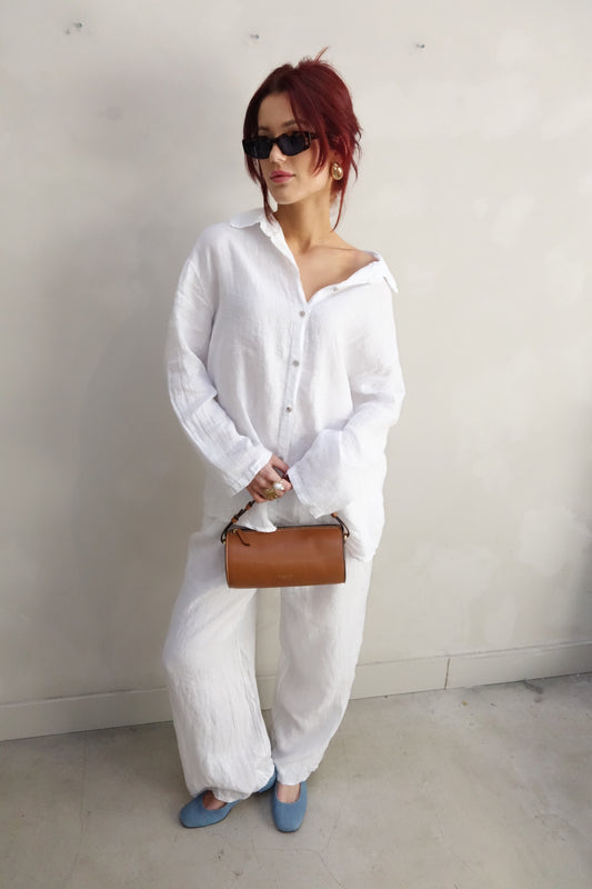 White linen blouse - Curated by UME